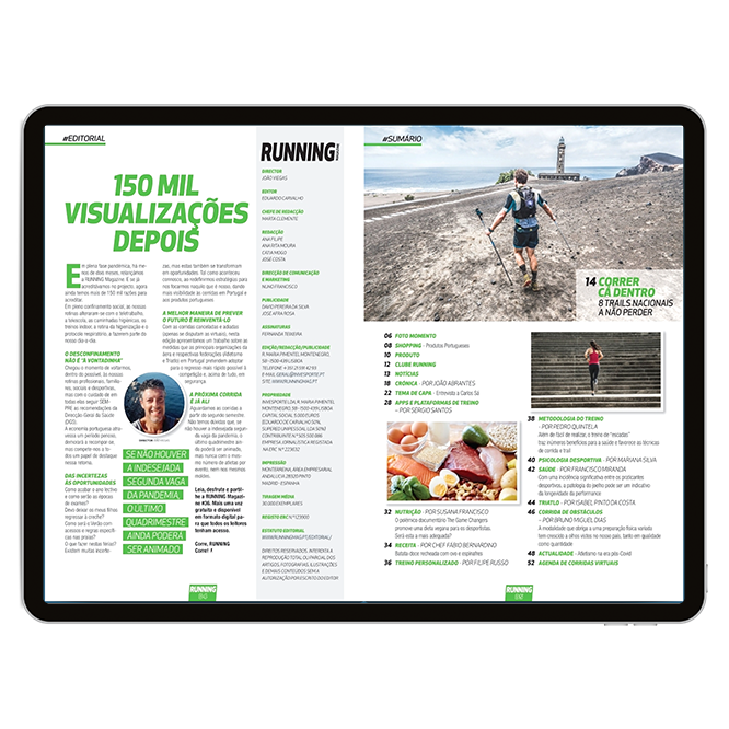 Duas p&aacute;ginas de uma revista Running